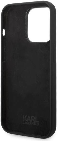 Dėklas Karl Lagerfeld Silicone Ikonik Choupette Case for iPhone 14 Pro - Juodas