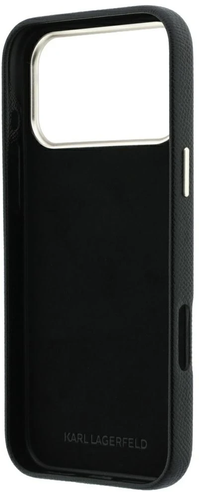 Karl Lagerfeld Smooth Big Resin Signature Logo dėklas iPhone 18 Pro Max / 17 Pro Max - Juodas
