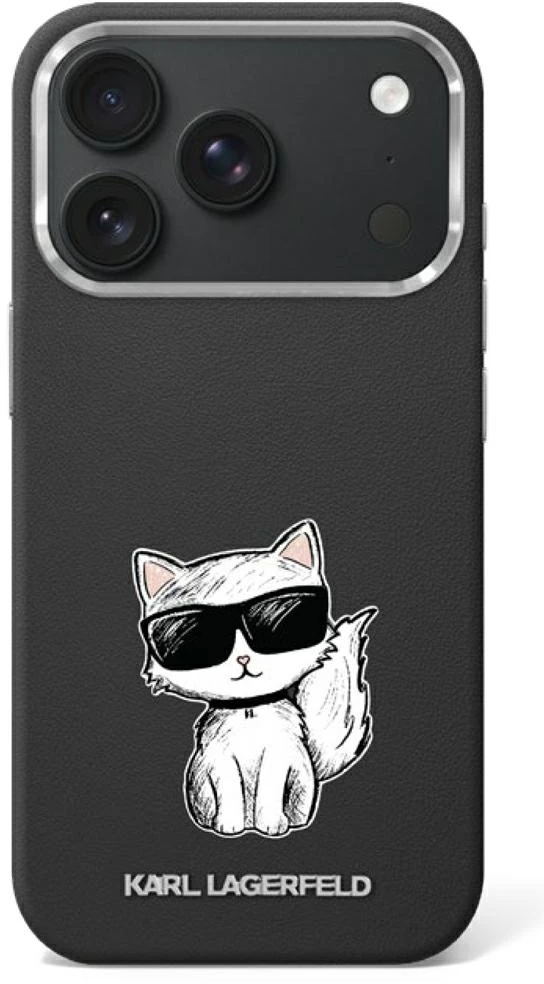 Dėklas Karl Lagerfeld Smooth Choupette Sketch MagSafe Case for iPhone 18 Pro / 17 Pro / 18 Pro - Juodas