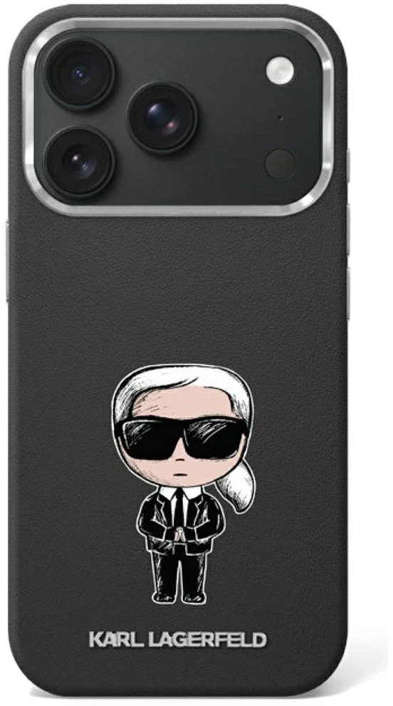 Dėklas Karl Lagerfeld Smooth Ikonik Sketch MagSafe Case for iPhone 18 Pro / 17 Pro - Juodas