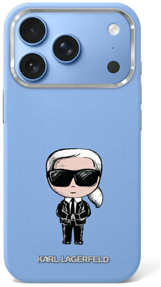 Dėklas Karl Lagerfeld case for IPHONE 18 Pro/ 17 Pro compatible with MagSafe (Smooth Ikonik Sketch) light mėlynas