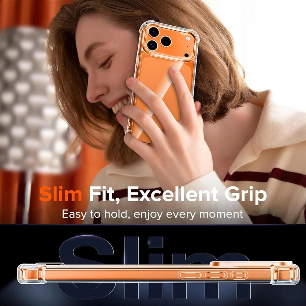 Marka Niezdefiniowana - Hibridinis akrilo ir TPU dėklas iPhone 18 Pro Max / 17 Pro Max su fotoaparato apsauga – permatomas