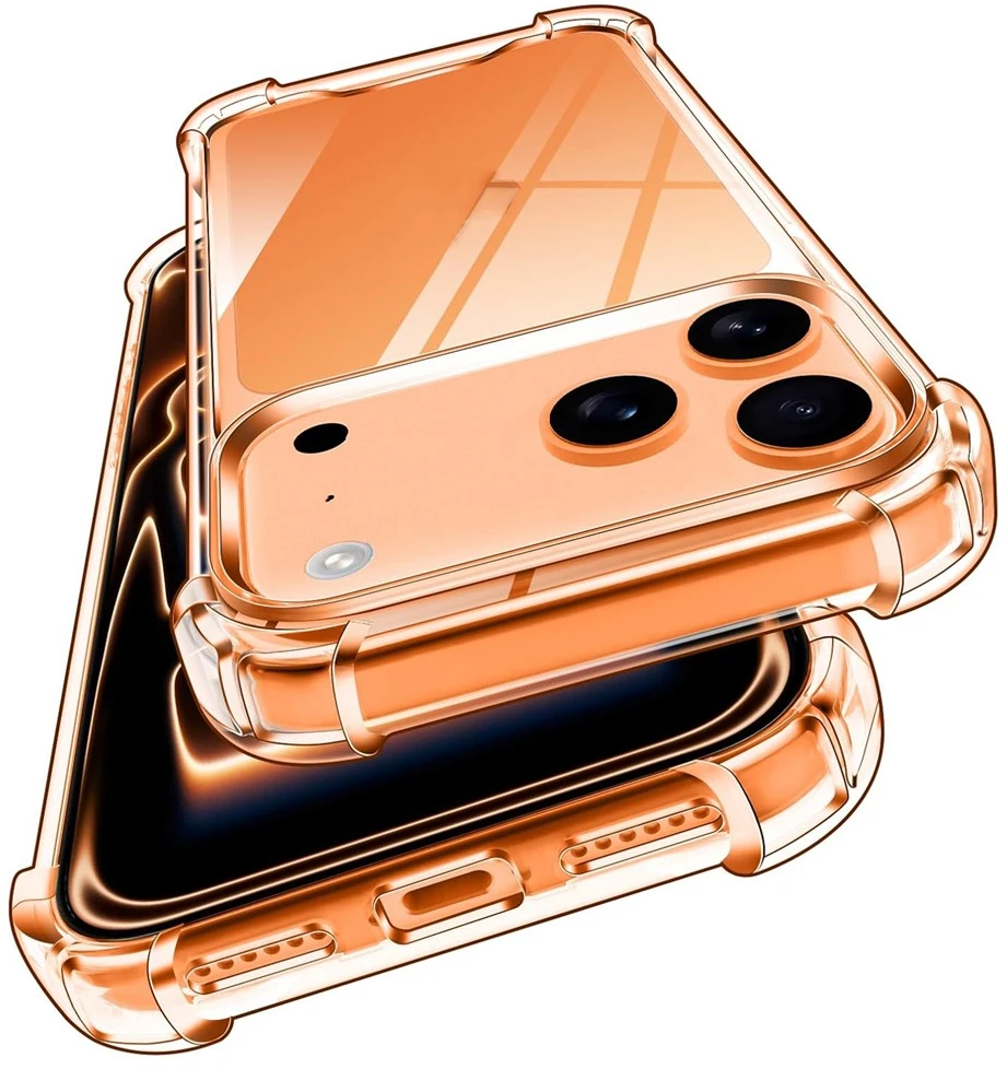 Marka Niezdefiniowana - Hibridinis akrilo ir TPU dėklas iPhone 18 Pro / 17 Pro su kameros apsauga – permatomas