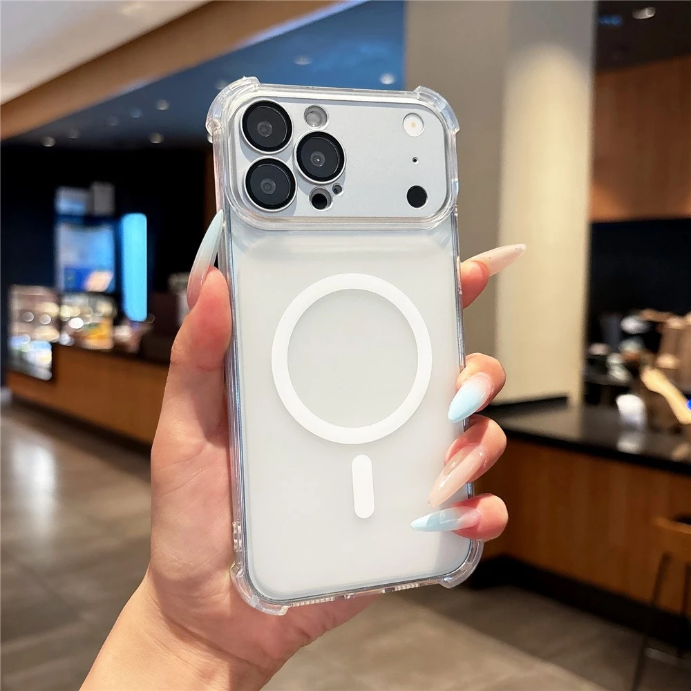 Marka Niezdefiniowana - iPhone 18 Pro Max / 17 Pro Max magnetinis TPU dėklas su nuimamu fotoaparato dangteliu – permatomas