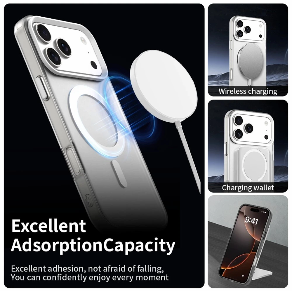 Marka Niezdefiniowana - iPhone 18 Pro Max / 17 Pro Max PC PET TPU hibridinis magnetinis dėklas – baltas