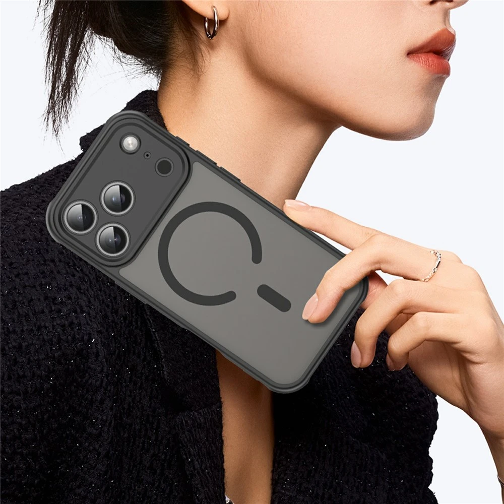 Marka Niezdefiniowana - iPhone 18 Pro Max / 17 Pro Max PC TPU magnetinis matinis dėklas, atsparus kritimams – juodas