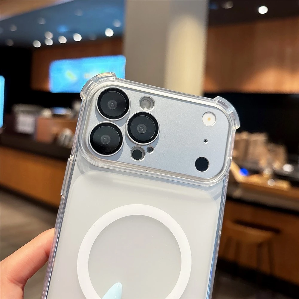 Marka Niezdefiniowana - iPhone 18 Pro Max / 17 Pro Max magnetinis TPU dėklas su nuimamu fotoaparato dangteliu – permatomas