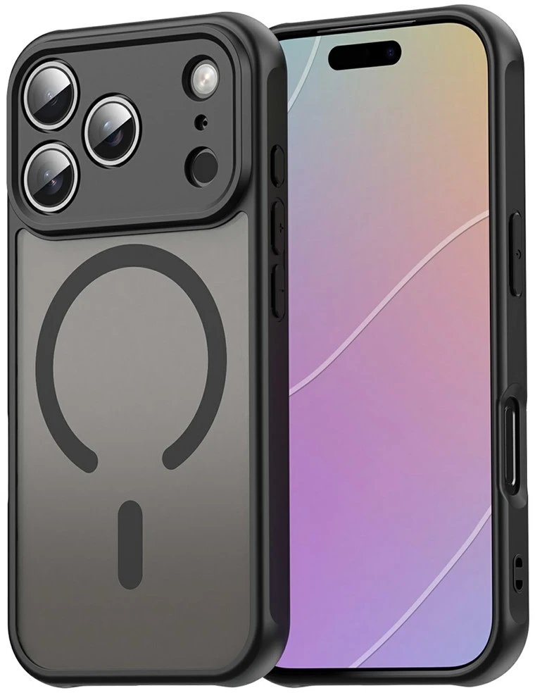 Marka Niezdefiniowana - iPhone 18 Pro Max / 17 Pro Max PC TPU magnetinis matinis dėklas, atsparus kritimams – juodas