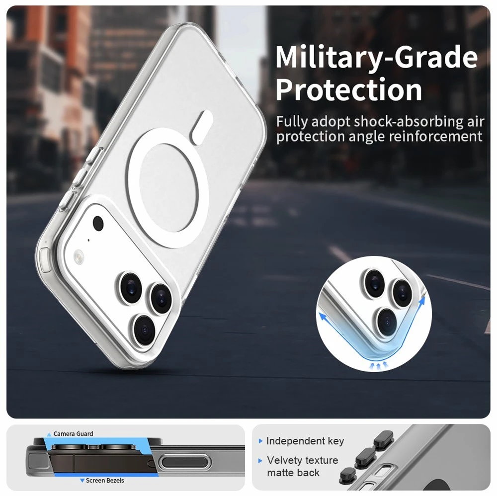 Marka Niezdefiniowana - iPhone 18 Pro Max / 17 Pro Max PC PET TPU hibridinis magnetinis dėklas – baltas