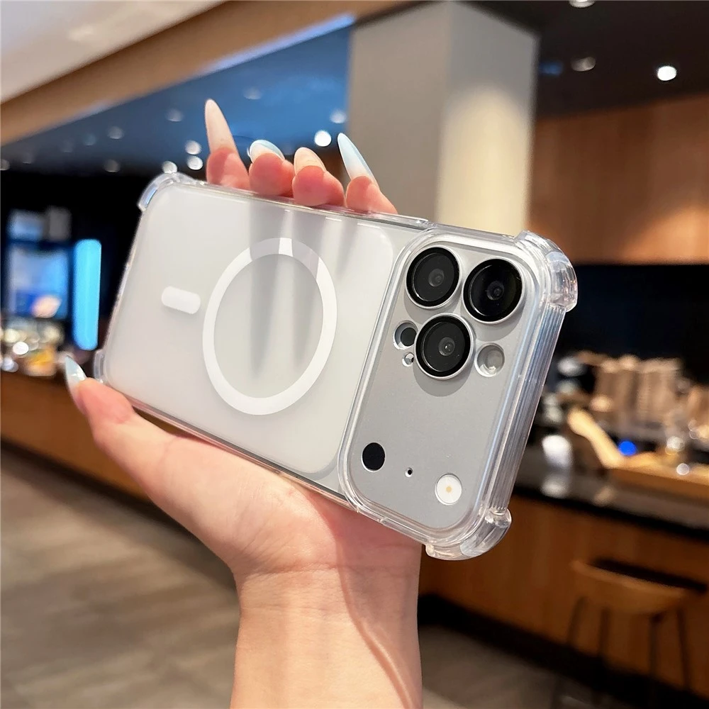 Marka Niezdefiniowana - iPhone 18 Pro Max / 17 Pro Max magnetinis TPU dėklas su nuimamu fotoaparato dangteliu – permatomas