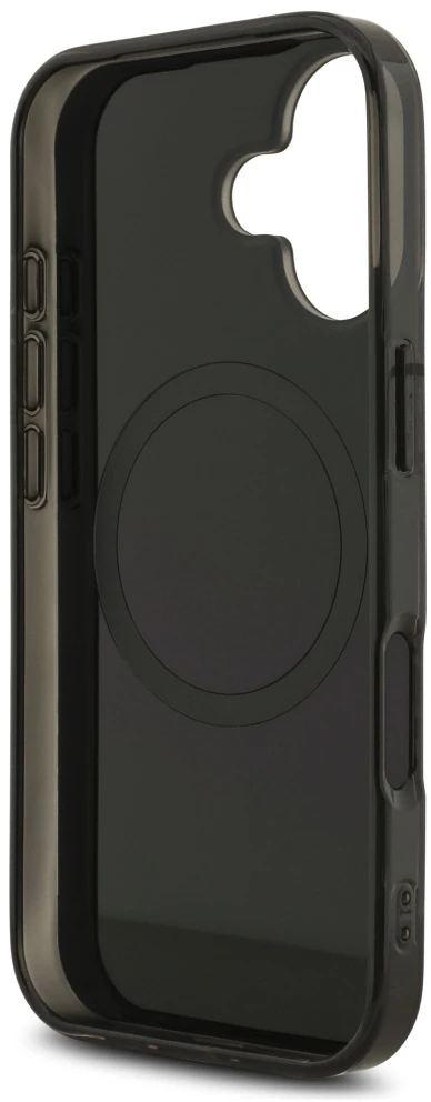 Mercedes AMG Double Layer Transparent Rhombs MagSafe dėklas, skirtas iPhone 17, juodos spalvos-red
