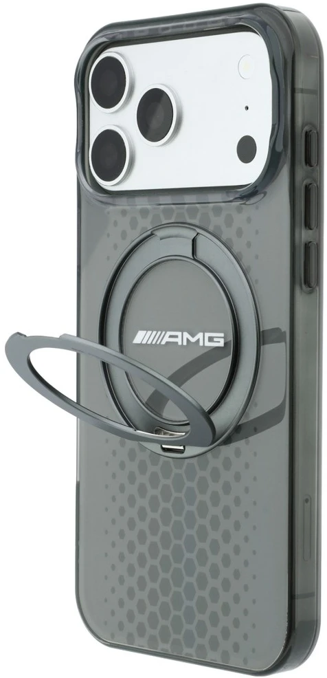 Dėklas Mercedes AMG IML Double Layer Urban Line Case with Ring Stand MagSafe for iPhone 18 Pro Max / 17 Pro Max - Gray