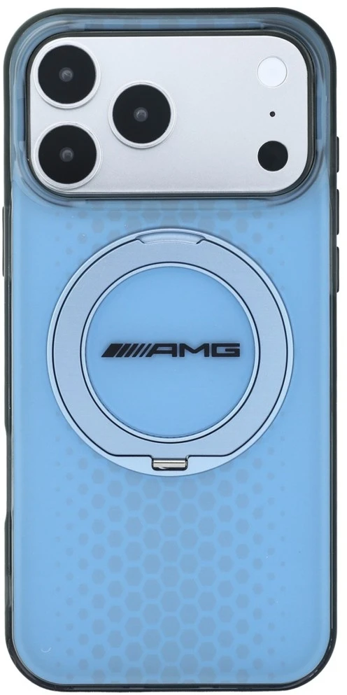 Dėklas Mercedes AMG IML Double Layer Urban Line with Ring Stand MagSafe case for iPhone 18 Pro Max / 17 Pro Max - mėlynas