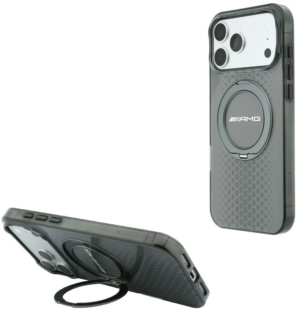 Dėklas Mercedes AMG IML Double Layer Urban Line Case with Ring Stand MagSafe for iPhone 18 Pro Max / 17 Pro Max - Gray