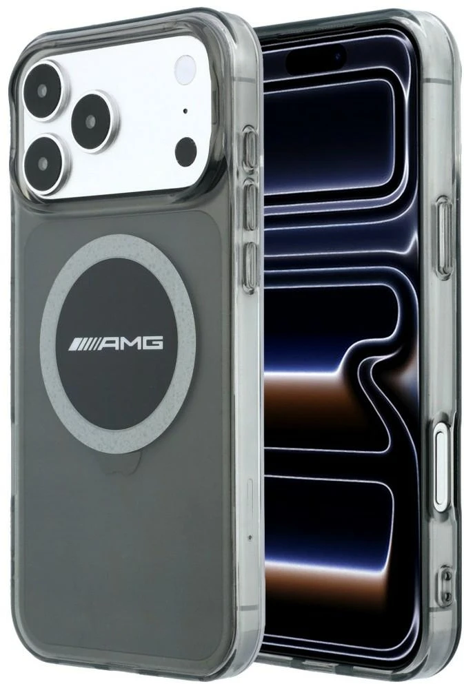 Dėklas Mercedes AMG IML Transparent Bicolor Block MagSafe Case for iPhone 18 Pro Max / 17 Pro Max - Juodas and Gray