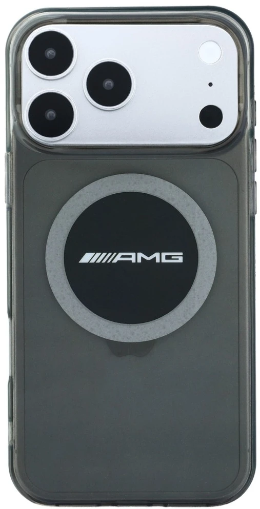 Dėklas Mercedes AMG IML Transparent Bicolor Block MagSafe Case for iPhone 18 Pro Max / 17 Pro Max - Juodas and Gray