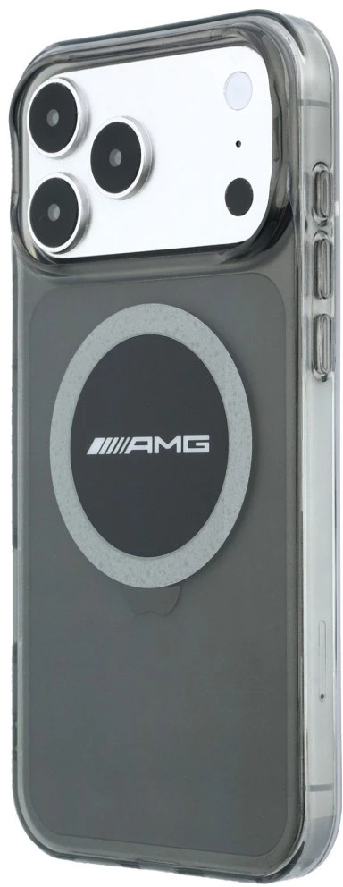 Dėklas Mercedes AMG IML Transparent Bicolor Block MagSafe Case for iPhone 18 Pro Max / 17 Pro Max - Juodas and Gray