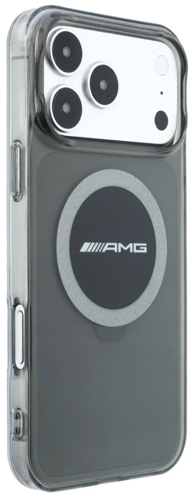 Dėklas Mercedes AMG IML Transparent Bicolor Block MagSafe Case for iPhone 18 Pro Max / 17 Pro Max - Juodas and Gray
