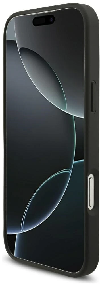 Dėklas Mercedes AMG Leather Debossed Lines Logo Case for iPhone 18 Pro Max / 17 Pro Max - Juodas