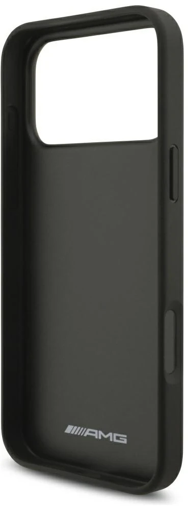 Dėklas Mercedes AMG Leather Debossed Lines Logo Case for iPhone 18 Pro Max / 17 Pro Max - Juodas