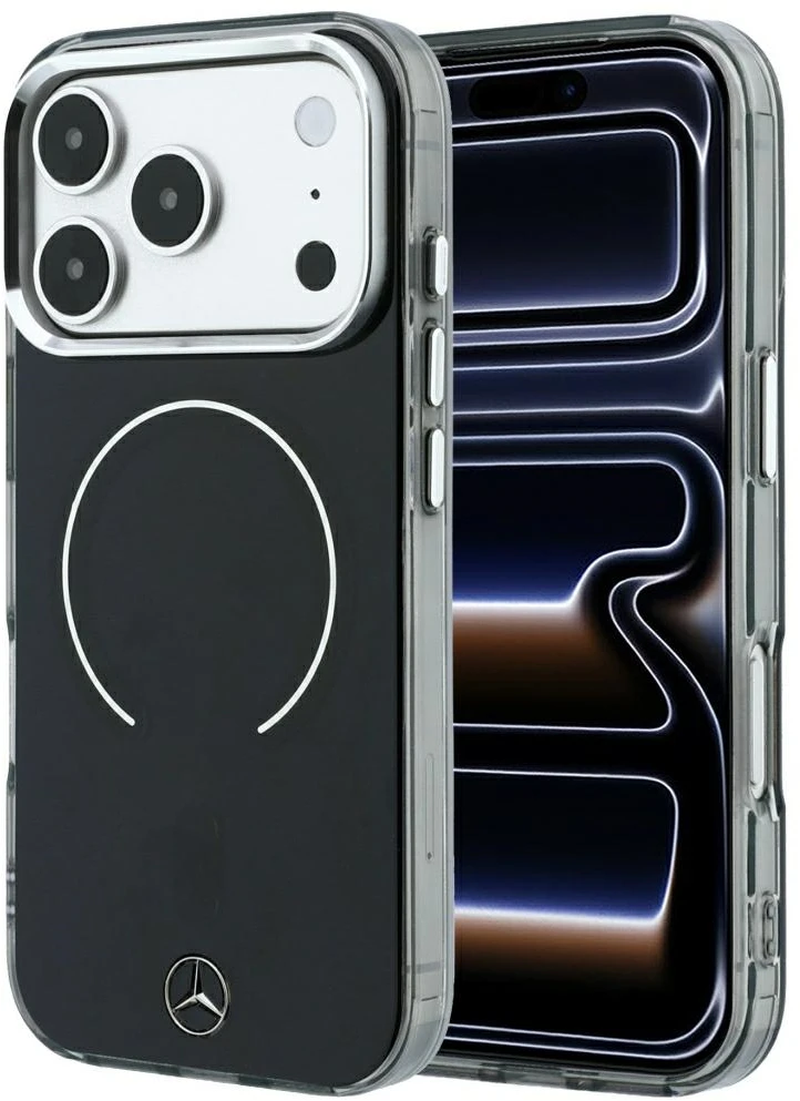 Dėklas Mercedes Double Layer Iconic Logo MagSafe Case for iPhone 18 Pro Max / 17 Pro Max - Juodas
