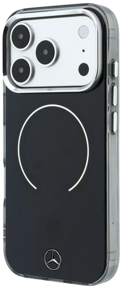 Dėklas Mercedes Double Layer Iconic Logo MagSafe Case for iPhone 18 Pro Max / 17 Pro Max - Juodas