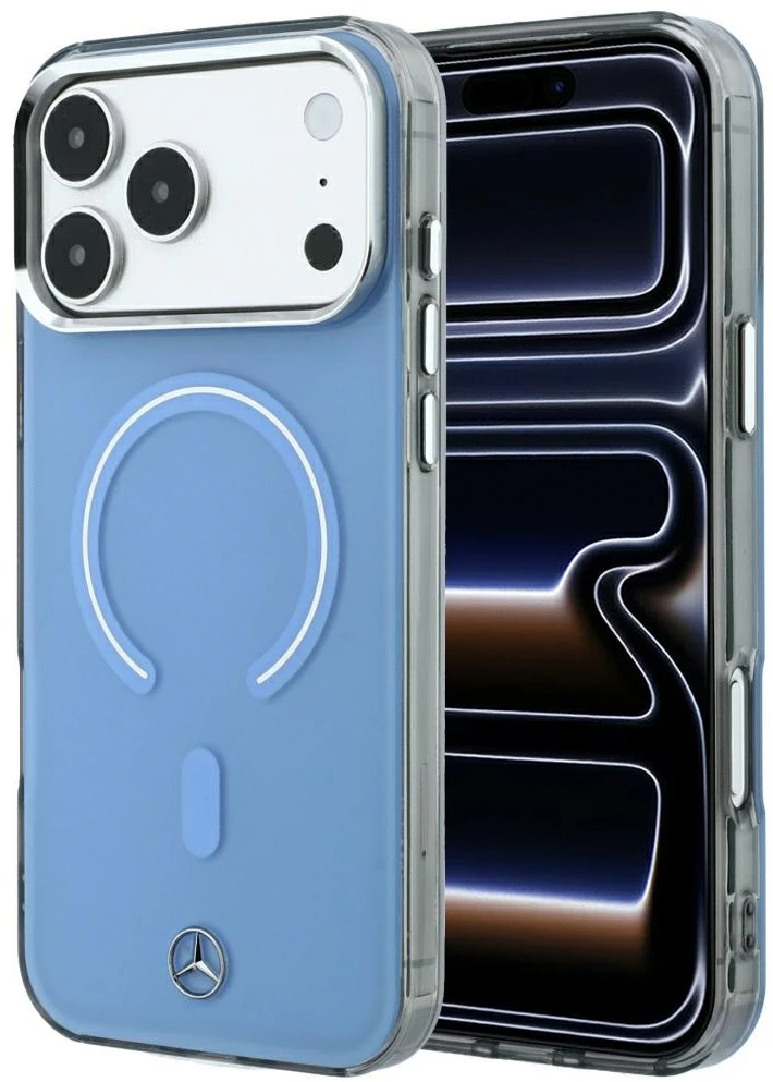 Dėklas Mercedes Double Layer Iconic Logo MagSafe Case for iPhone 18 Pro Max / 17 Pro Max - Mėlyna
