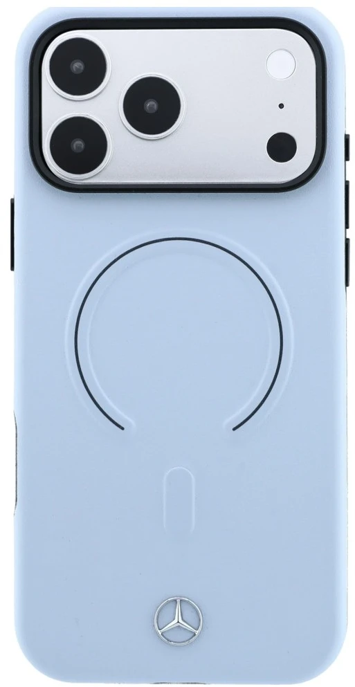Dėklas Mercedes Leather 3D MagSafe Case for iPhone 18 Pro Max / 17 Pro Max - Mėlyna