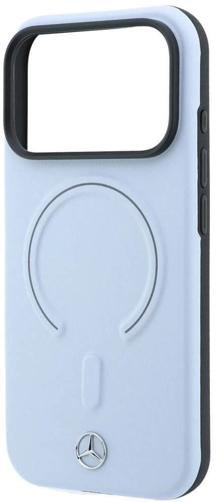 Dėklas Mercedes Leather 3D MagSafe Case for iPhone 18 Pro / 17 Pro - Mėlyna