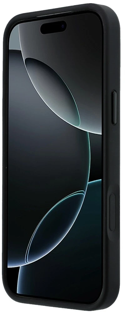 Mercedes PU odos 3D MagSafe dėklas skirtas iPhone 17 Pro juodos spalvos