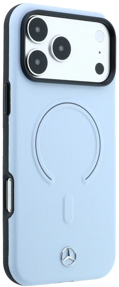 Dėklas Mercedes Leather 3D MagSafe Case for iPhone 18 Pro Max / 17 Pro Max - Mėlyna