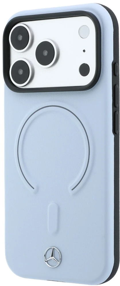 Dėklas Mercedes Leather 3D MagSafe Case for iPhone 18 Pro / 17 Pro - Mėlyna