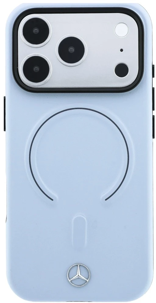 Dėklas Mercedes Leather 3D MagSafe Case for iPhone 18 Pro / 17 Pro - Mėlyna