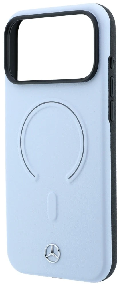 Dėklas Mercedes Leather 3D MagSafe Case for iPhone 18 Pro Max / 17 Pro Max - Mėlyna