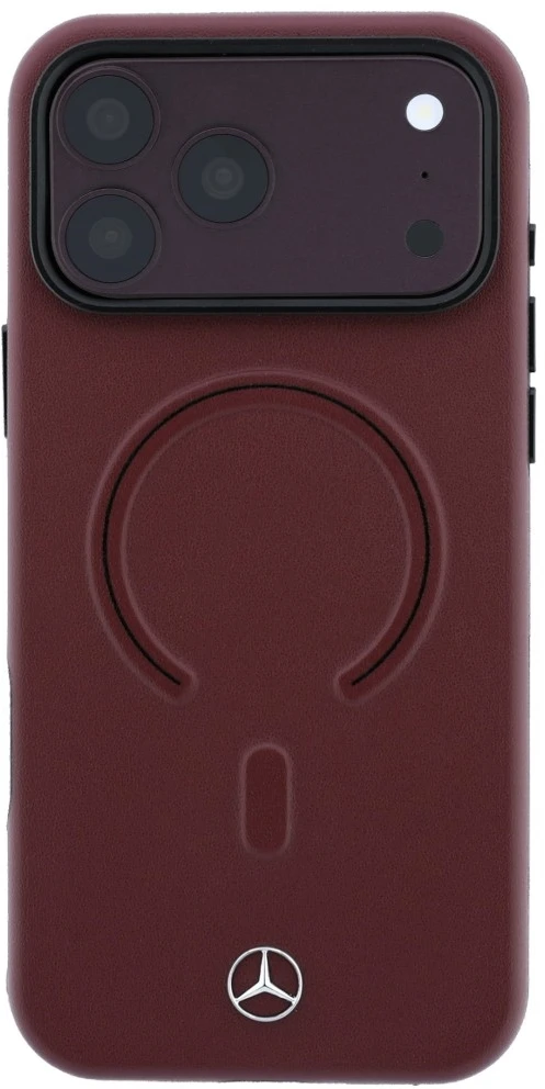 Mercedes Leather 3D MagSafe dėklas, skirtas iPhone 17 Pro Max – tamsiai mėlynas