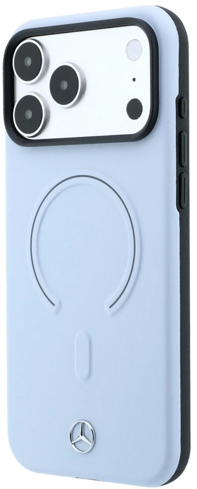 Dėklas Mercedes Leather 3D MagSafe Case for iPhone 18 Pro Max / 17 Pro Max - Mėlyna