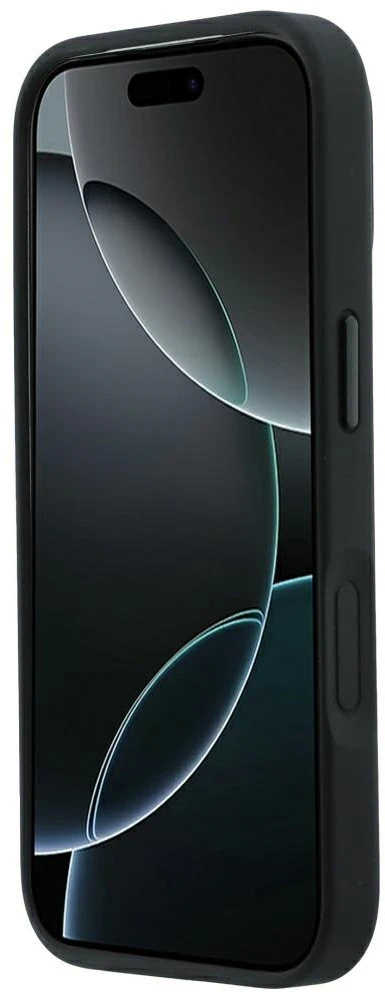 Dėklas Mercedes Leather Crossed Lines MagSafe skirtas iPhone 18 Pro /17 Pro juodas