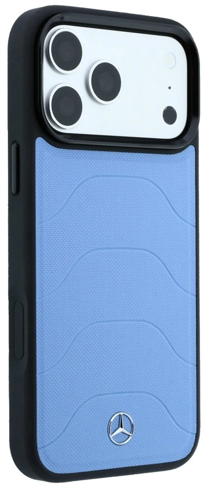 Dėklas Mercedes Leather Mesh with Bow Line MagSafe Case for iPhone 18 Pro Max / 17 Pro Max - Mėlyna