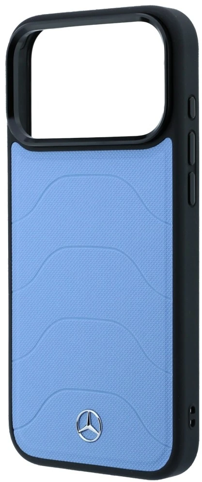 Dėklas Mercedes Leather Mesh with Bow Line MagSafe Case for iPhone 18 Pro / 17 Pro - Mėlyna
