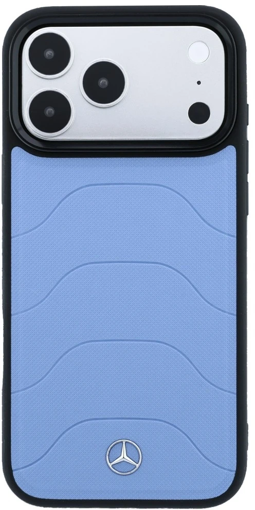 Dėklas Mercedes Leather Mesh with Bow Line MagSafe Case for iPhone 18 Pro Max / 17 Pro Max - Mėlyna