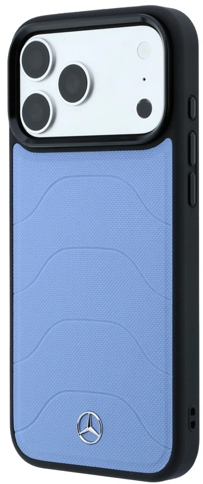 Dėklas Mercedes Leather Mesh with Bow Line MagSafe Case for iPhone 18 Pro Max / 17 Pro Max - Mėlyna