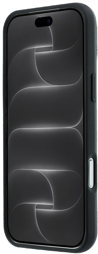 Dėklas Mercedes Leather Semi Wrap with Iconic Line MagSafe Case for iPhone 18 Pro / 17 Pro - Dark Gray
