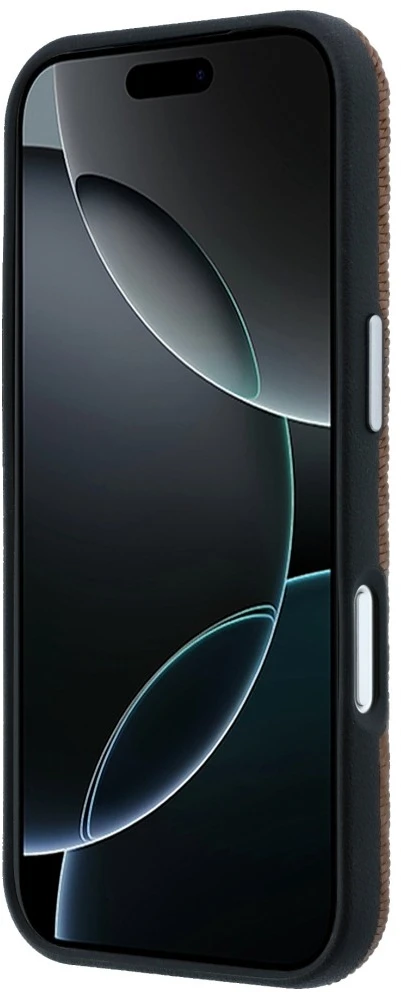 Mercedes odinis pusiau apgaubiantis dėklas su medienos efektu ir MagSafe iPhone 18 Pro Max / 17 Pro Max - Rudas