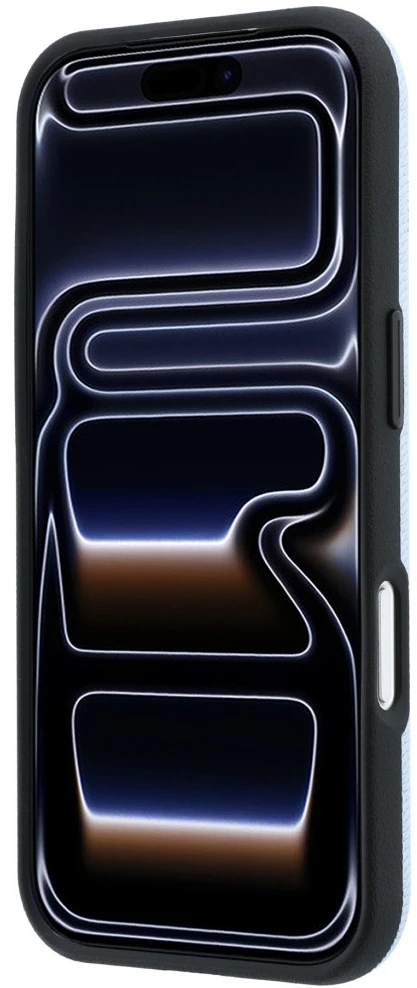 Dėklas Mercedes Leather Semi Wrap Wood Effect MagSafe skirtas iPhone 18 Pro / 17 Pro mėlynas