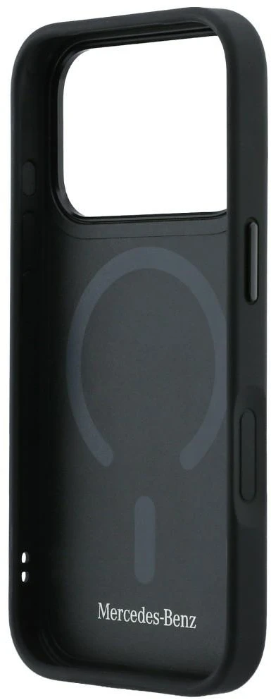 Dėklas Mercedes Leather with Crossed Lines MagSafe iPhone 17 Pro Max raudonas