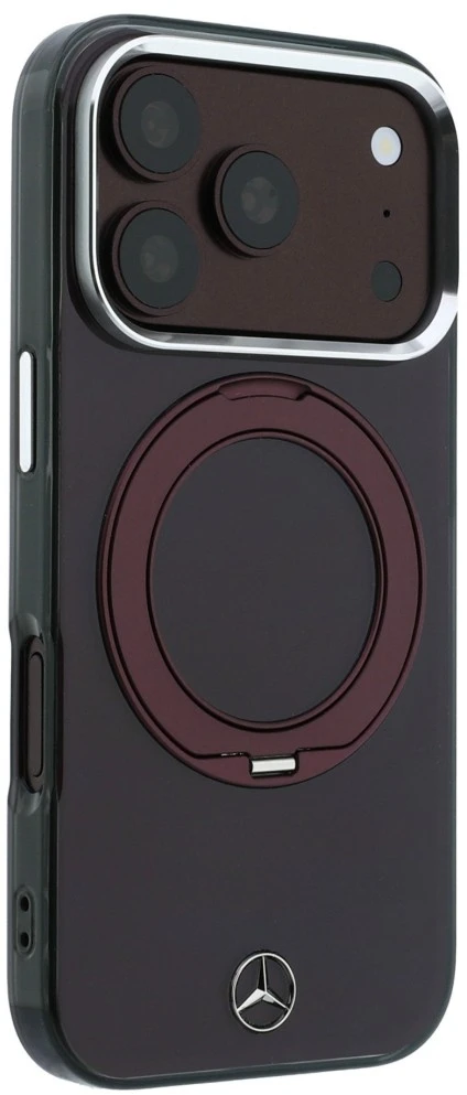 Dėklas Mercedes Ring Stand Iconic Logo MagSafe case for iPhone 18 Pro / 17 Pro - burgundy