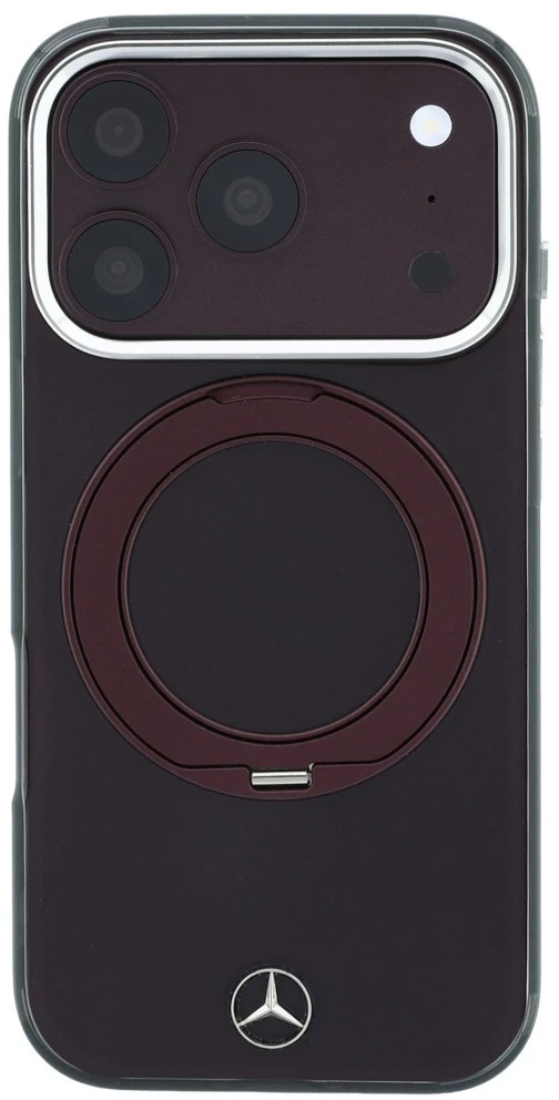 Dėklas Mercedes Ring Stand Iconic Logo MagSafe case for iPhone 18 Pro / 17 Pro - burgundy