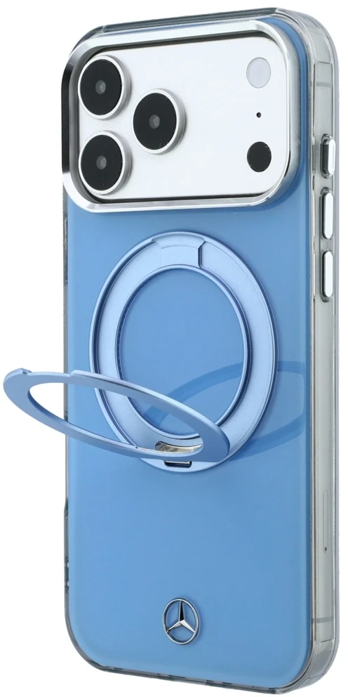 Dėklas Mercedes with ring Stand and Iconic Logo MagSafe case for iPhone 18 Pro Max / 17 Pro Max - mėlynas