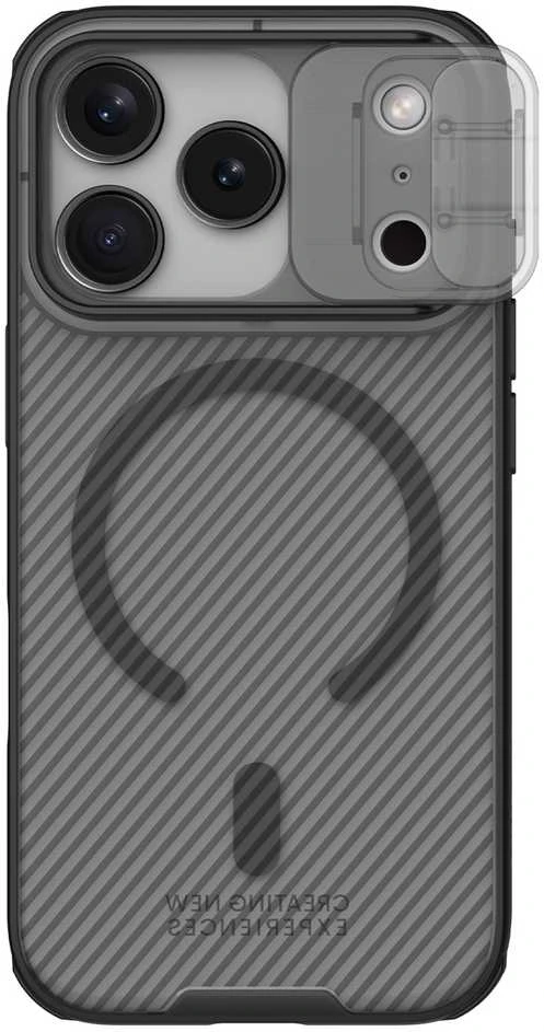 Nillkin CamShield PRO Magnetic Hard dėklas skirtas Apple iPhone 17 Pro Max skaidrus juodos spalvos