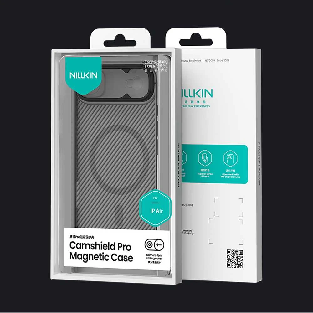 Nillkin CamShield PRO Magnetic Hard dėklas skirtas Apple iPhone Air skaidrus juodos spalvos